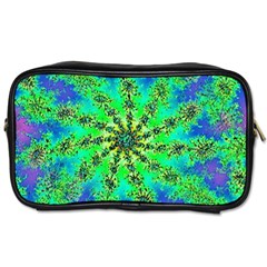 Green Psychedelic Starburst Fractal Toiletries Bags 2-side