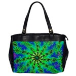 Green Psychedelic Starburst Fractal Office Handbags Front