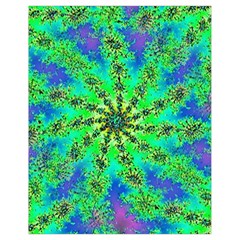 Green Psychedelic Starburst Fractal Drawstring Bag (small)