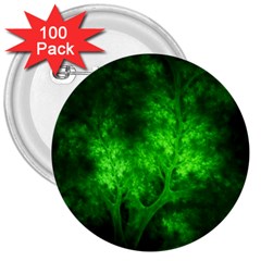 Artsy Bright Green Trees 3  Buttons (100 Pack) 