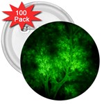 Artsy Bright Green Trees 3  Buttons (100 pack)  Front