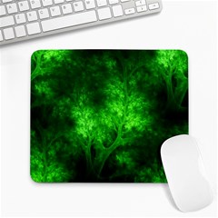 Artsy Bright Green Trees Large Mousepads