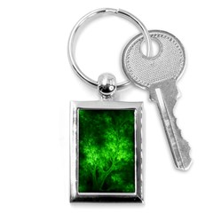 Artsy Bright Green Trees Key Chains (rectangle)  by allthingseveryone