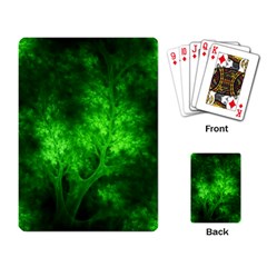 Artsy Bright Green Trees Playing Card