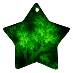 Artsy Bright Green Trees Star Ornament (two Sides)