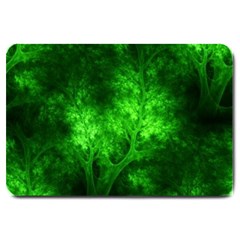 Artsy Bright Green Trees Large Doormat  by allthingseveryone