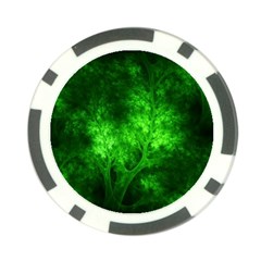 Artsy Bright Green Trees Poker Chip Card Guard (10 Pack)