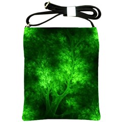 Artsy Bright Green Trees Shoulder Sling Bags by allthingseveryone