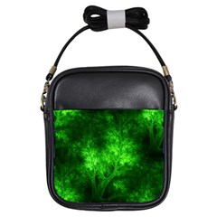 Artsy Bright Green Trees Girls Sling Bags