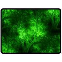 Artsy Bright Green Trees Fleece Blanket (large) 