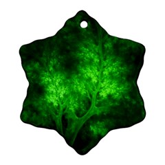 Artsy Bright Green Trees Ornament (snowflake)