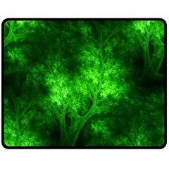 Artsy Bright Green Trees Double Sided Fleece Blanket (medium)  by allthingseveryone