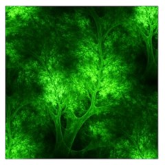 Artsy Bright Green Trees Large Satin Scarf (square)