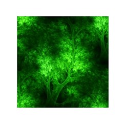 Artsy Bright Green Trees Small Satin Scarf (square)