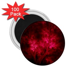 Artsy Red Trees 2 25  Magnets (100 Pack) 