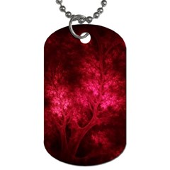 Artsy Red Trees Dog Tag (two Sides)