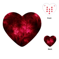 Artsy Red Trees Playing Cards (heart) 