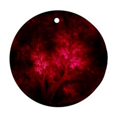 Artsy Red Trees Round Ornament (two Sides)