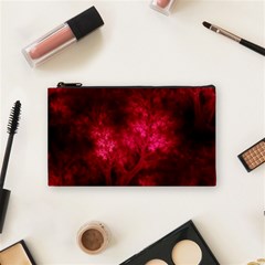 Artsy Red Trees Cosmetic Bag (small)  by allthingseveryone