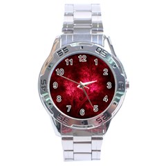 Artsy Red Trees Stainless Steel Analogue Watch by allthingseveryone