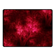 Artsy Red Trees Double Sided Fleece Blanket (small) 