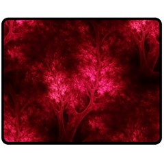 Artsy Red Trees Double Sided Fleece Blanket (medium) 