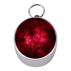 Artsy Red Trees Mini Silver Compasses