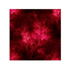 Artsy Red Trees Small Satin Scarf (square)