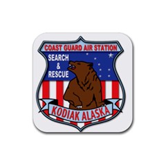 Coast Guard Air Station Kodiak Us Coast Guard Rubber Coaster (square)  by Bigfootshirtshop