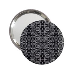 Black And White Ethnic Pattern 2 25  Handbag Mirrors by dflcprints