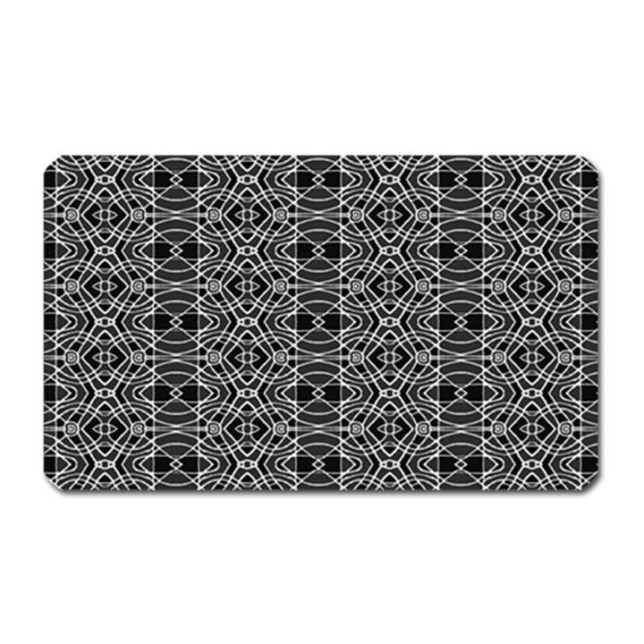 Black And White Ethnic Pattern Magnet (Rectangular)