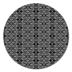 Black And White Ethnic Pattern Magnet 5  (round) by dflcprints