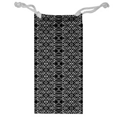 Black And White Ethnic Pattern Jewelry Bag by dflcprints