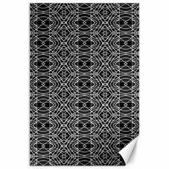 Black And White Ethnic Pattern Canvas 24  X 36  by dflcprints