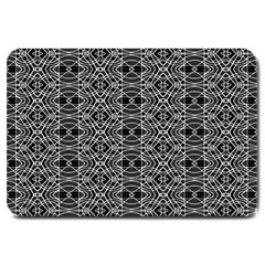 Black And White Ethnic Pattern Large Doormat  by dflcprints