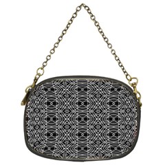 Black And White Ethnic Pattern Chain Purses (two Sides)  by dflcprints