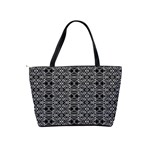 Black And White Ethnic Pattern Shoulder Handbags Back