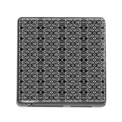 Black And White Ethnic Pattern Memory Card Reader (square) by dflcprints