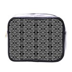 Black And White Ethnic Pattern Mini Toiletries Bags Front