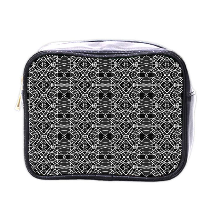 Black And White Ethnic Pattern Mini Toiletries Bags