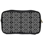 Black And White Ethnic Pattern Toiletries Bags Front