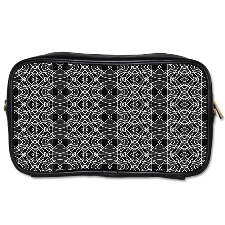 Black And White Ethnic Pattern Toiletries Bags