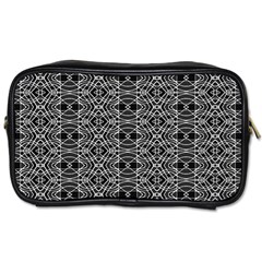 Black And White Ethnic Pattern Toiletries Bags 2-side by dflcprints