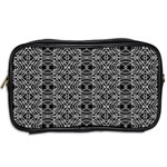 Black And White Ethnic Pattern Toiletries Bags 2-Side Back