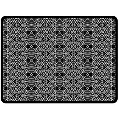 Black And White Ethnic Pattern Fleece Blanket (large)  by dflcprints