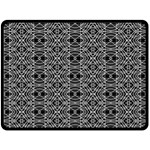 Black And White Ethnic Pattern Fleece Blanket (Large)  80 x60  Blanket Front