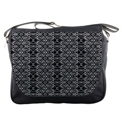 Black And White Ethnic Pattern Messenger Bags