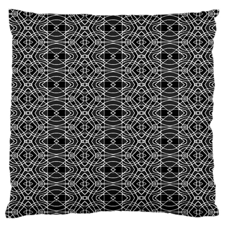 Black And White Ethnic Pattern Large Cushion Case (Two Sides)