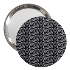 Black And White Ethnic Pattern 3  Handbag Mirrors by dflcprints