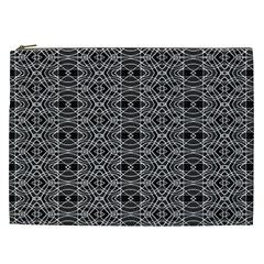 Black And White Ethnic Pattern Cosmetic Bag (xxl)  by dflcprints